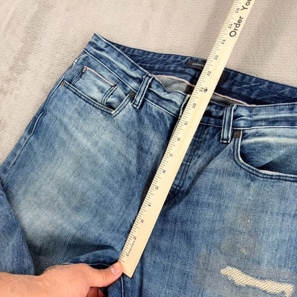 Banana Republic Premium‎ Patchwork Distressed Selvedge Jeans in Blue Men 34x34